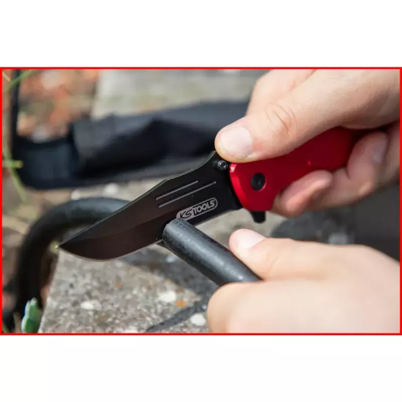 Nóż składany Camper/scout KS Tools 907.2220 czarno-czerwony