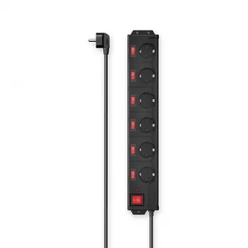 Hama 00223160 Inteligentna listwa zasilająca 6 gniazd AC 1,4 m 3680 W