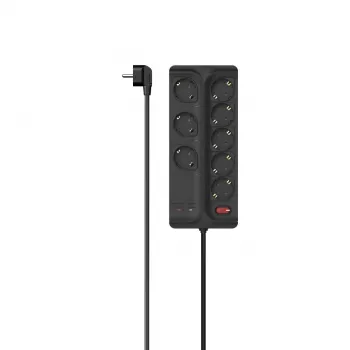 Hama 00223162 przedłużacz 1,5 m 8 gniazd AC Wewnętrzny Czarny