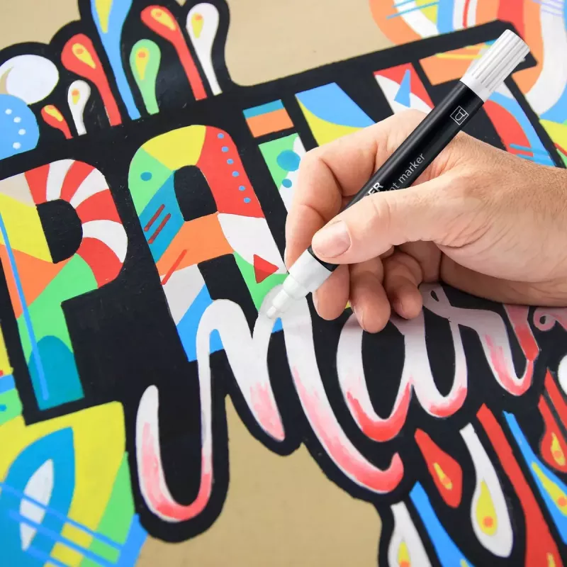 Staedtler 349 C10 marker do farby 10 kolorów Beżowy Czarny Niebieski Zielony Pomarańczowy Różowy Czerwony Turkusowy Biały Żółty