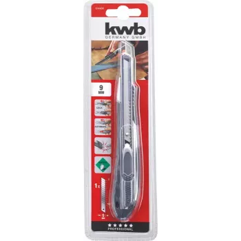 Nóż uniwersalny KWB 014409 Czarny Łamany ostrz 9 mm