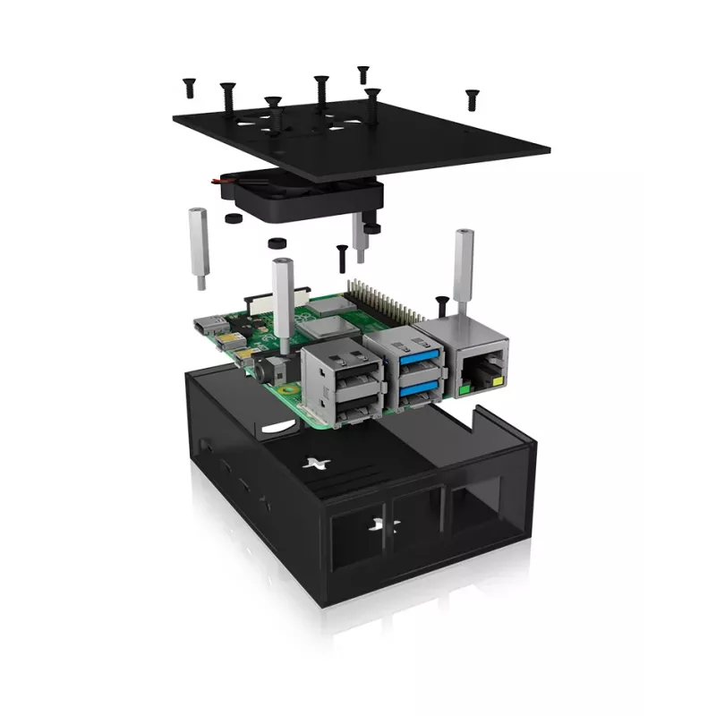 ICY BOX IB-RP108 Obudowa Antracytowa, Czarna