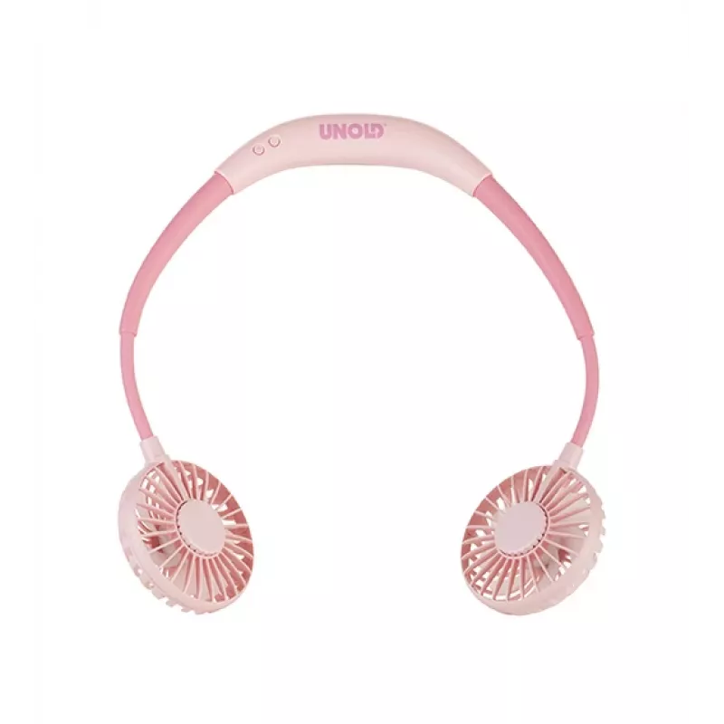 Unold Wentylator na szyję Breezy Pink, Różowy, 2 wentylatory, 8 h, Wentylator na szyję, Biały, 1 szt.