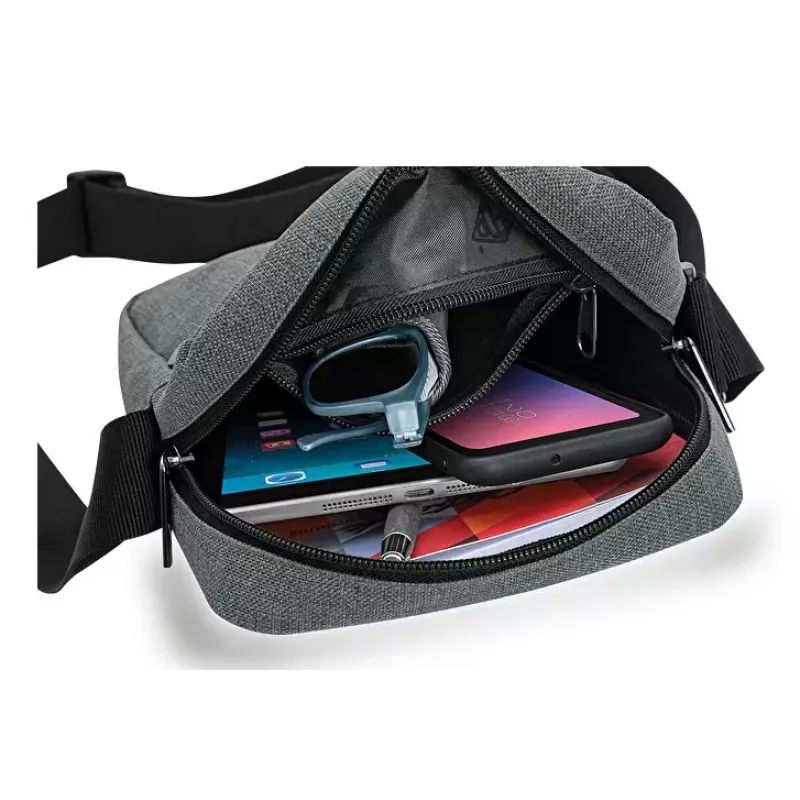 Torba typu messenger WEDO 59 350512 — poliester szary uniseks torebka/torba na ramię, zapięcie na zamek