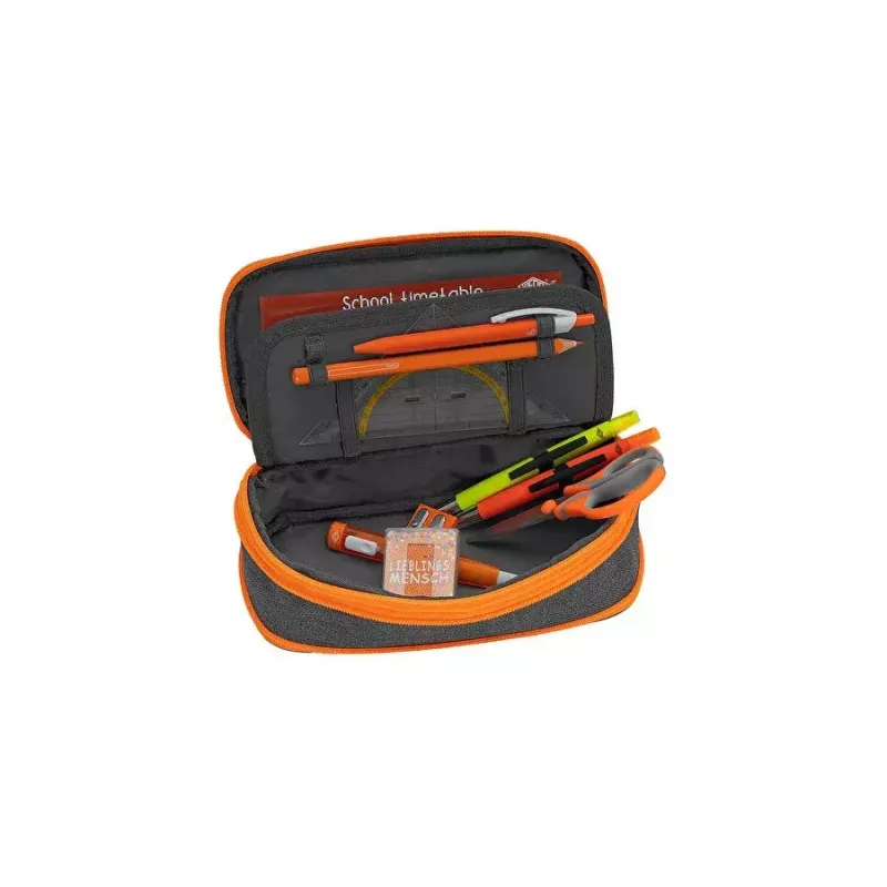 Soft pencil case WEDO Neon Stretch szary pomarańczowy