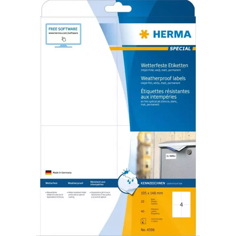 Samoprzylepna etykieta prostokątna HERMA 4598