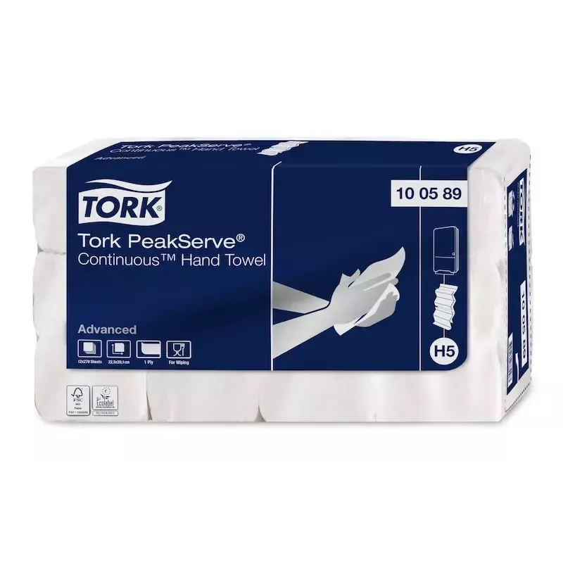Ręczniki papierowe Tork PeakServe Białe 20,1 cm x 22,5 cm
