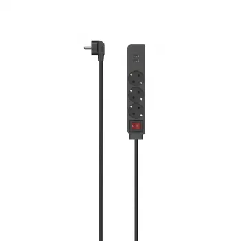 Hama 00223182 przedłużacz zasilania 1,4 m 3 gniazda AC Wewnętrzny Czarny