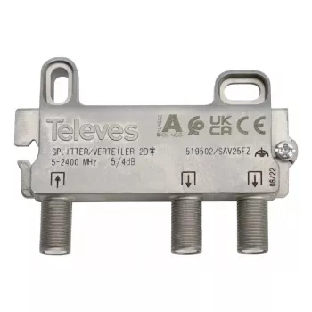 Rozdzielacz kablowy Televes 519502 Stal nierdzewna 5-2400 MHz