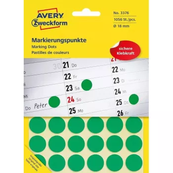 Kolorowe kropki kodujące, Avery, zielone