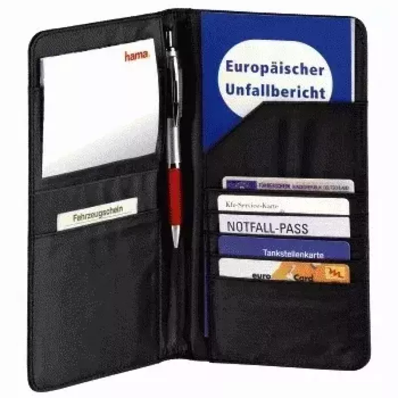 Hama 00083970 portfel/etui na karty/organizer na dokumenty podróżne Czarny Poliester