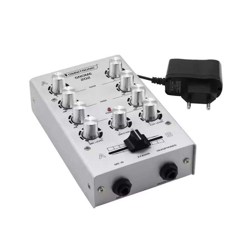 Mikser audio Omnitronic 10006881 2 kanały 20–20000 Hz srebrny