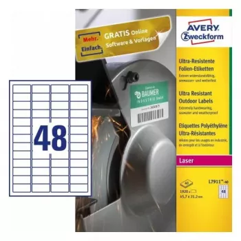 Samoprzylepne etykiety do drukarki Avery L7911-40