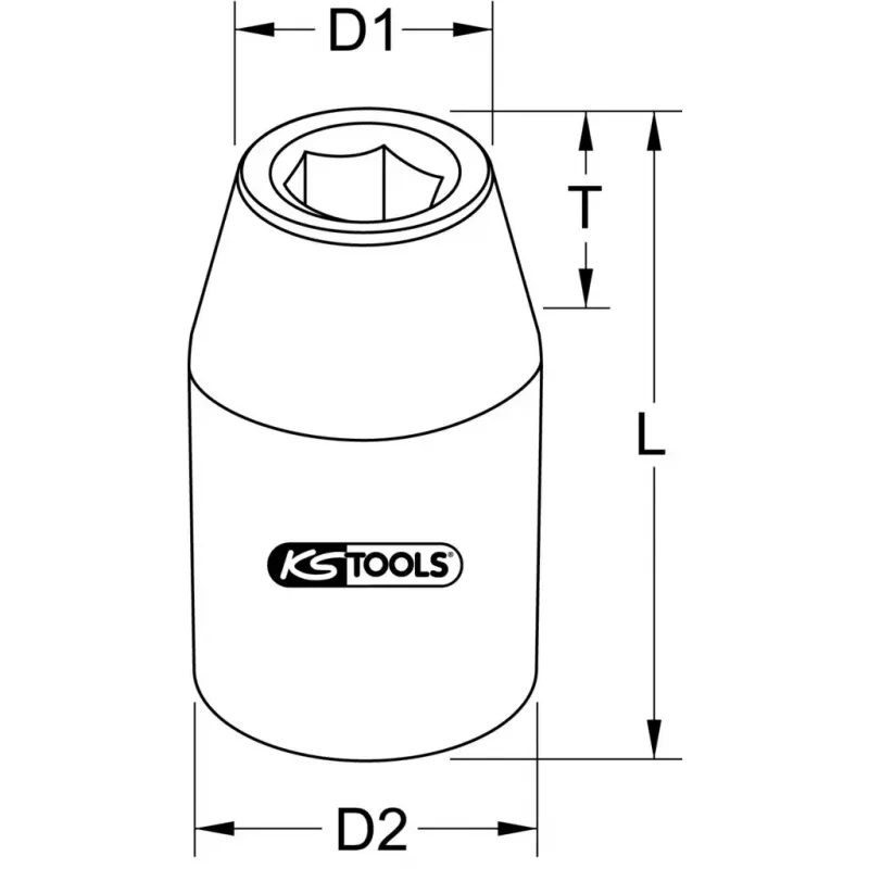 Socket KS Tools 911.1253 1/2 inch Drive 1 Head 50g