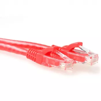 ACT Czerwony 15 metrowy kabel krosowy U/UTP CAT6 bez zaczepów ze złączami RJ45