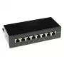Natynkowa ekranowana skrzynka 8-portowa CAT6A ACT FA7001, czarna, 173×109×44 mm, złącze szczelinowe 110/Krone