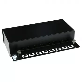 Natynkowa ekranowana skrzynka 8-portowa CAT6A ACT FA7001, czarna, 173×109×44 mm, złącze szczelinowe 110/Krone