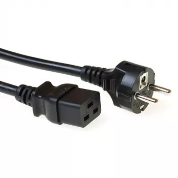 Kabel zasilający ACT CEE 7/7 wtyk męski (prosty) - C19 czarny 5 m