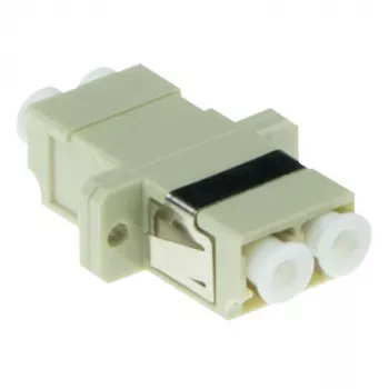 ACT Światłowodowy adapter duplex LC, wielomodowy OM1/OM2 z kołnierzem, LC/LC, Ivory, wielomodowy, ceramiczny, OM1, 1 szt.