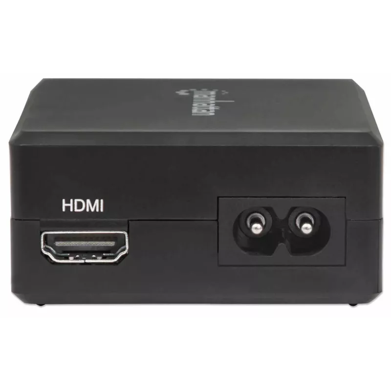 Manhattan Smart Video Multiport Dock, Porty (x5): Port HDMI, USB-A (x2), USB-C (x2), z Power Delivery do portu USB-C, wewnętrzny zasilacz, ultrakompaktowa, odłączany kabel zasilający, czarny, trzyletnia gwarancja, opakowanie detaliczne