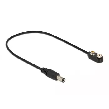 Kabel zasilający DC DeLOCK 86697 5,5 x 2,1 mm męski do baterii blokowej 9 V