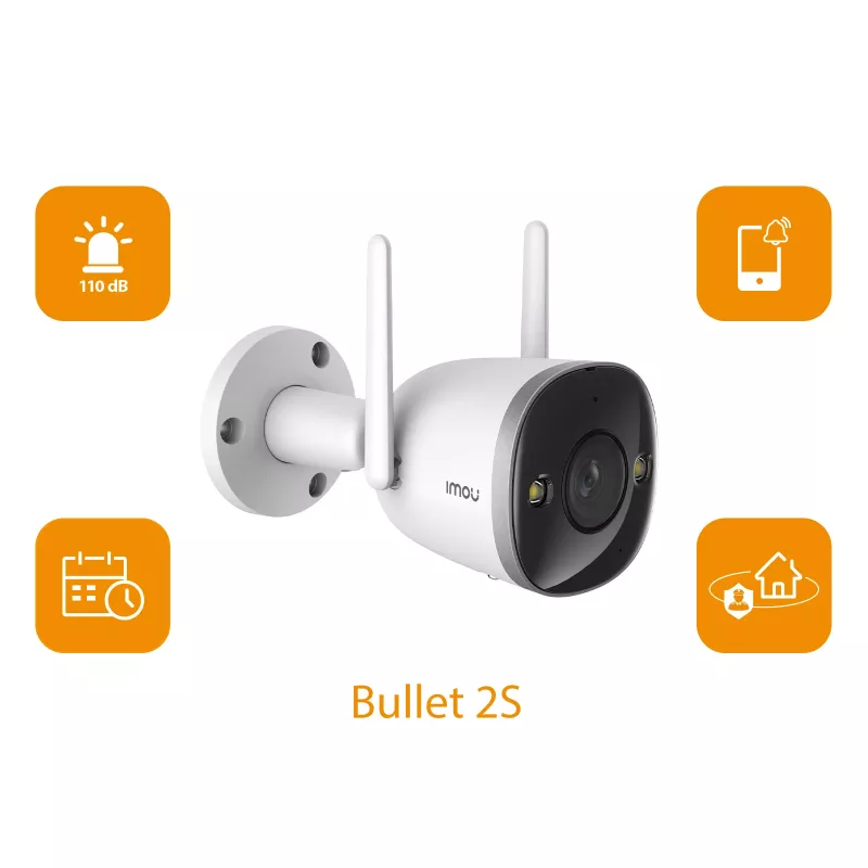 Imou Bullet 2S, kamera bezpieczeństwa IP, wewnętrzna, przewodowa i bezprzewodowa, zewnętrzna, CE, FCC, sufit/ściana
