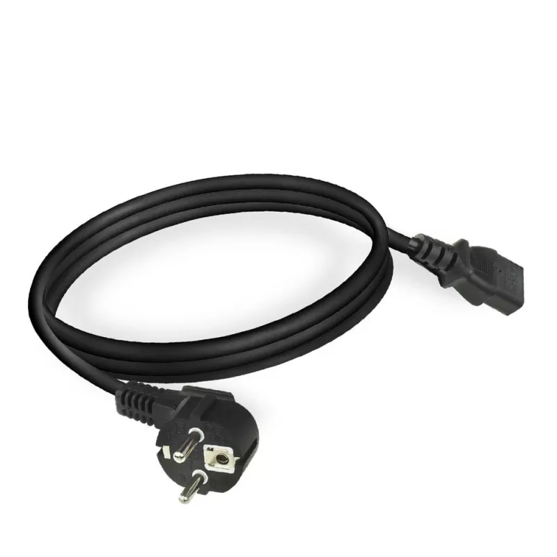 ACT Powercord złącze sieciowe CEE 7/7 męskie (kątowe) - C13 czarny 2 m