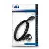 ACT Powercord złącze sieciowe CEE 7/7 męskie (kątowe) - C13 czarny 2 m