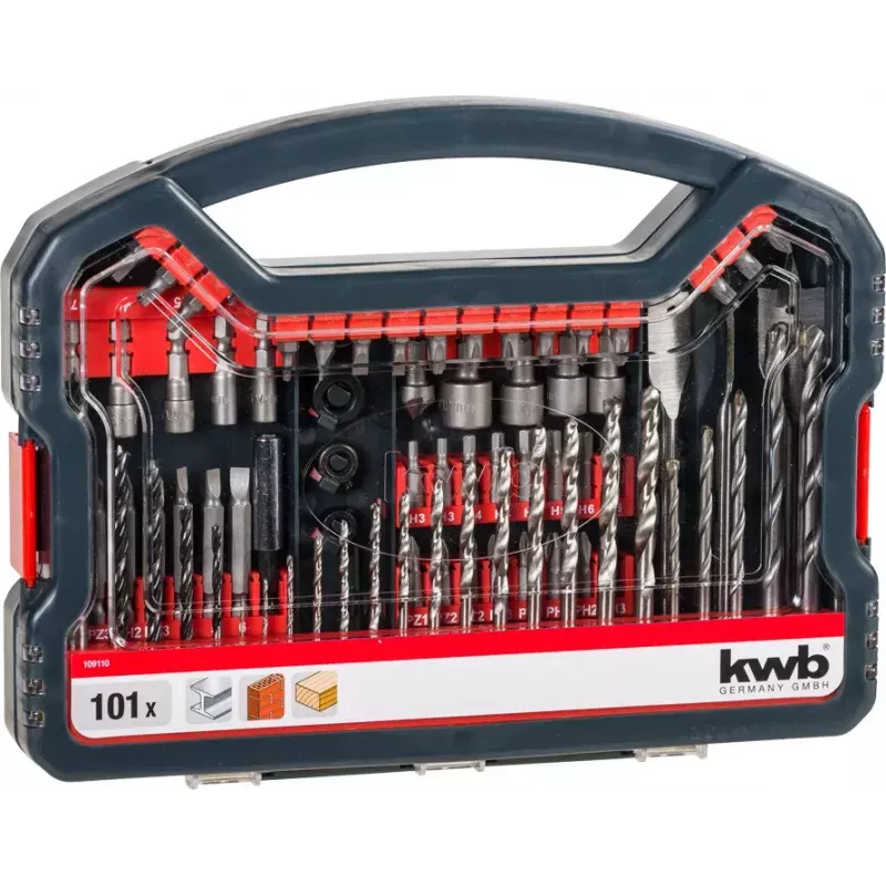 Zestaw wierteł KWB Promo Box Standard 101 części do cegły, metalu i drewna