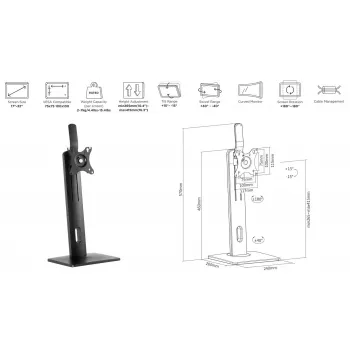 eSTUFF GLB226004 uchwyt / stojak do monitora 81,3 cm (32 cale) Biurko Czarny