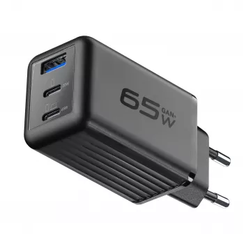 Cellularline Multipower Micro 65W Ultra-kompaktowa szybka ładowarka sieciowa 65W z 3 portami