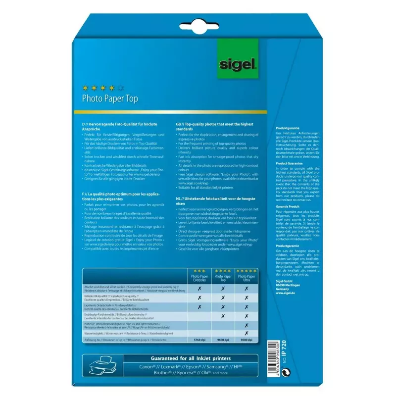 Papier fotograficzny błyszczący Sigel InkJet Top A4