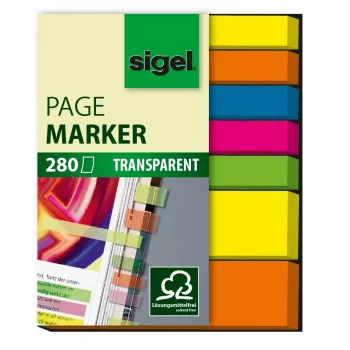 Zakładka Sigel HN616 elastyczna niebieska zielona pomarańczowa żółta 280 szt.