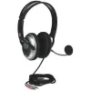 Zestaw słuchawkowy nauszny Manhattan Stereo (3,5 mm), wysięgnik mikrofonu (wyściełany), regulowany stalowy pałąk na głowę, regulacja głośności na kablu, poduszki nauszne, standardowe 2x wtyk stereo 3,5 mm do audio/mikrofonu, kabel 2,5 m, 3 lata gwarancji