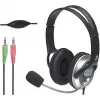 Zestaw słuchawkowy nauszny Manhattan Stereo (3,5 mm), wysięgnik mikrofonu (wyściełany), regulowany stalowy pałąk na głowę, regulacja głośności na kablu, poduszki nauszne, standardowe 2x wtyk stereo 3,5 mm do audio/mikrofonu, kabel 2,5 m, 3 lata gwarancji