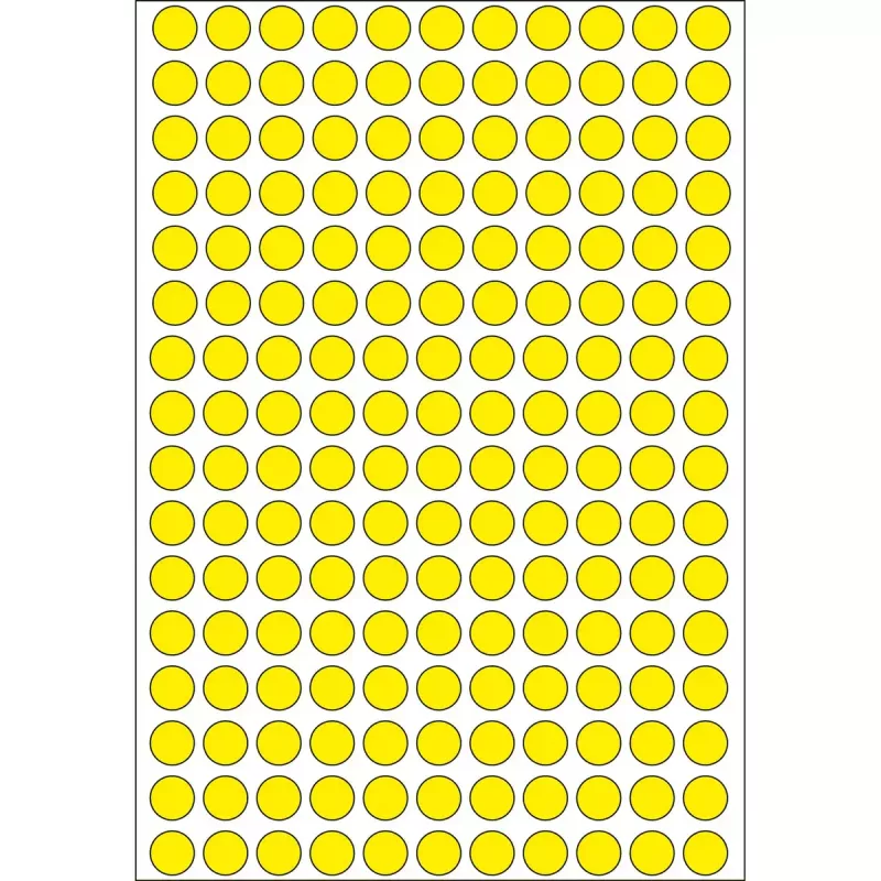 Wielofunkcyjne etykiety HERMA 5632 okrągłe żółte kropki 8 mm