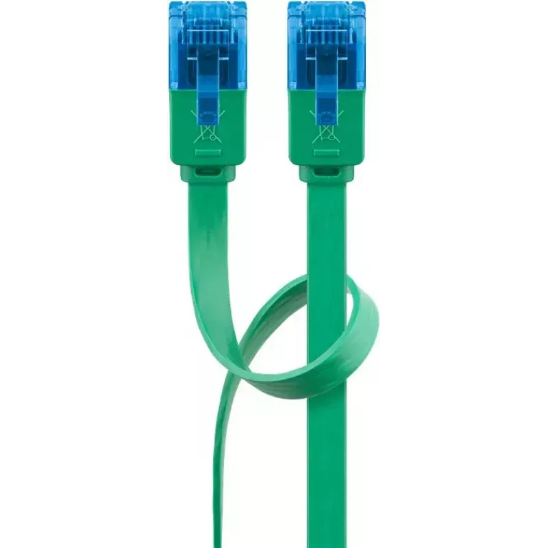 Płaski kabel krosowy Goobay CAT 6A U/UTP zielony 5 m
