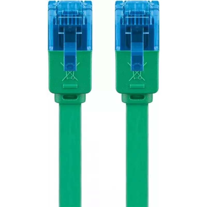 Płaski kabel krosowy Goobay CAT 6A U/UTP zielony 5 m
