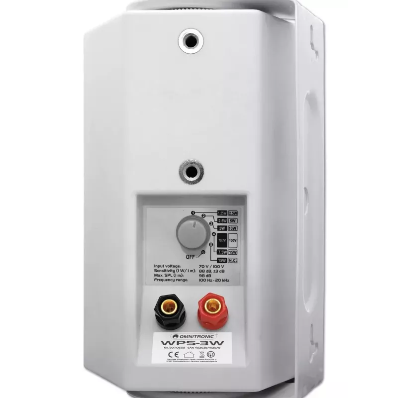 2-drożny głośnik Omnitronic 80710509 Biały Przewodowy 15 W