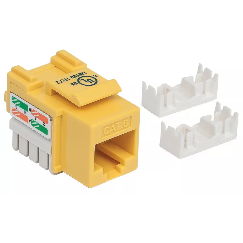 Intellinet Keystone Jack, Kat.6, UTP, wciskany, żółty, płaski, żółty, RJ-45, żeński, 22/26, Kat.6
