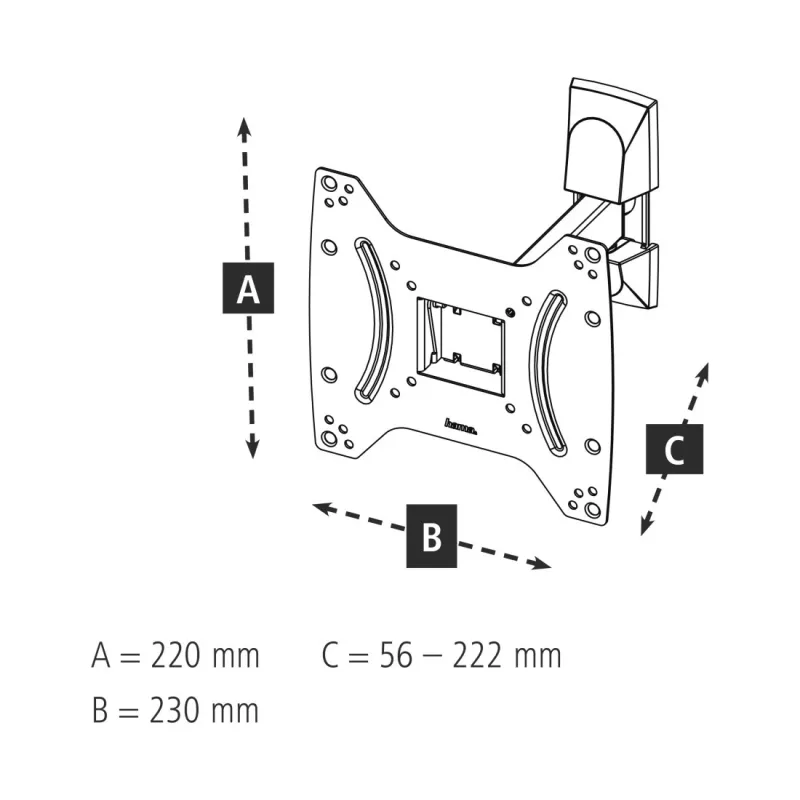 Hama 00118100 TV mount/stand 121.9 cm (48 inch) Czarny