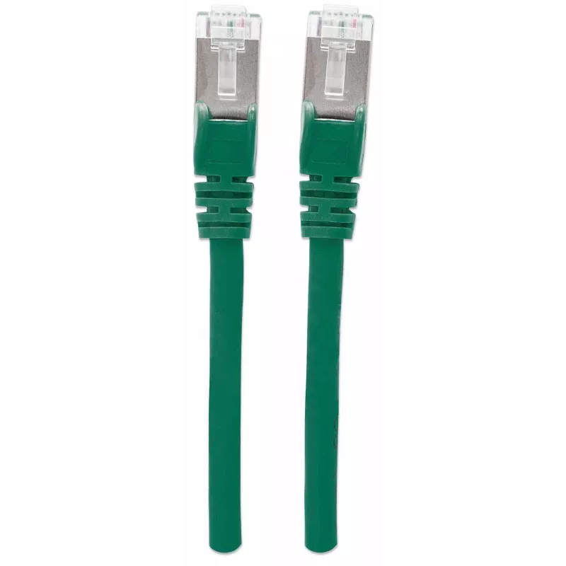 Intellinet sieciowy Patch kabel, Cat7 kabel/Cat6A Plugs, 0.25m, zielony, miedź, S/FTP, LSOH / LSZH, PVC, RJ45, Gold Plated Contacts, Snagless, Booted, Lifetime Warranty