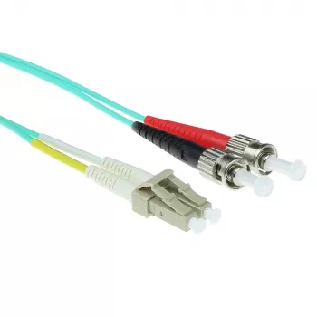 ACT 20-metrowy kabel krosowy światłowodowy LSZH wielomodowy 50/125 OM3 duplex ze złączami LC i ST