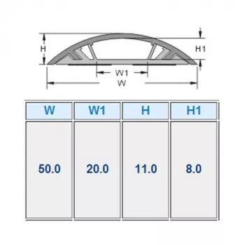 Okrągły kanał kablowy ACT z PVC 50 mm, szary, PVC, V-0, 50 mm