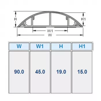 Okrągły kanał kablowy ACT PVC 90 mm, szary, PVC, V-0, 90 mm