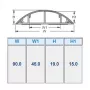 Okrągły kanał kablowy ACT PVC 90 mm, szary, PVC, V-0, 90 mm