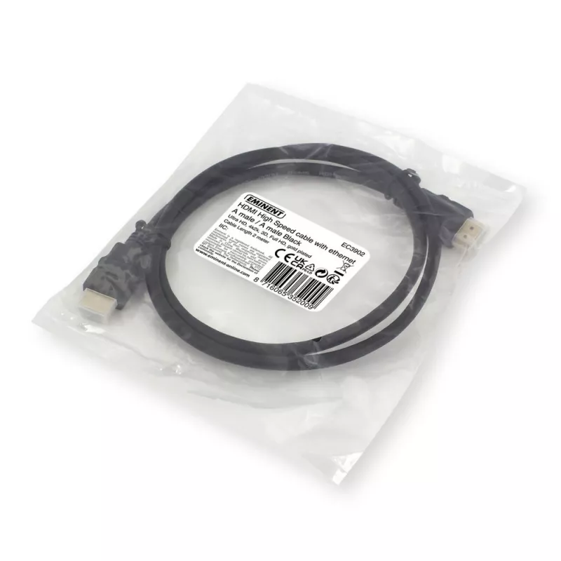 Ewent EC3902 kabel HDMI 2 m HDMI Typ A (Standard) Czarny