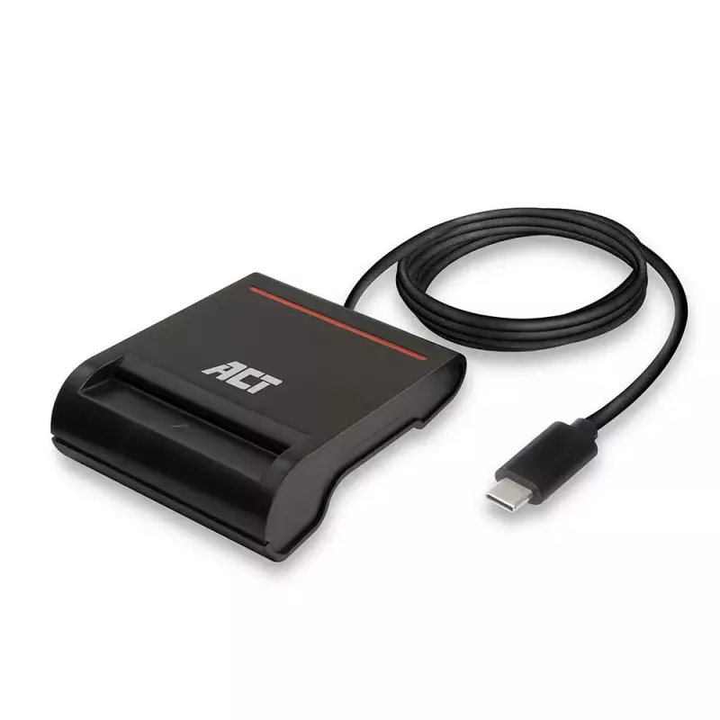 ACT Zewnętrzny czytnik kart inteligentnych USB-C Smartcard eID, czarny