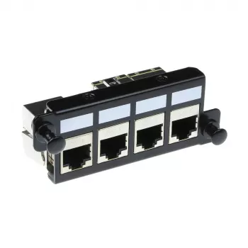Płytka adapterowa ACT dla 4 x keystone FTP, Adapter, Czarny, 1 szt.