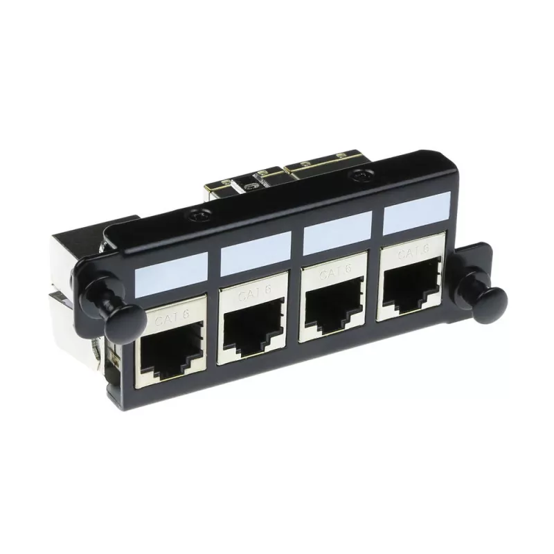 Płytka adapterowa ACT dla 4 x keystone FTP, Adapter, Czarny, 1 szt.